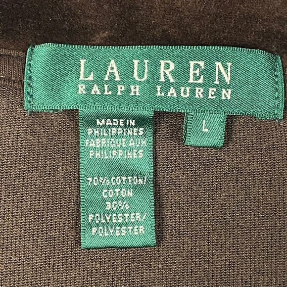Lauren Ralph Lauren Zip Velvet Jacket Brown Pockets Womens Large - Picture 6 of 8